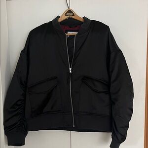 Levi's Black Satin Bomber Jacket